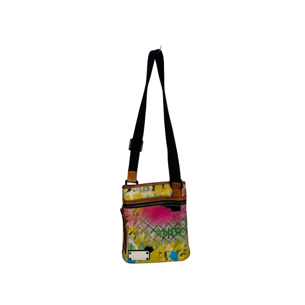 L.A.M.B. Crossbody Bag Small Multicolor Graffiti Print Y2K Streetwear Leather
